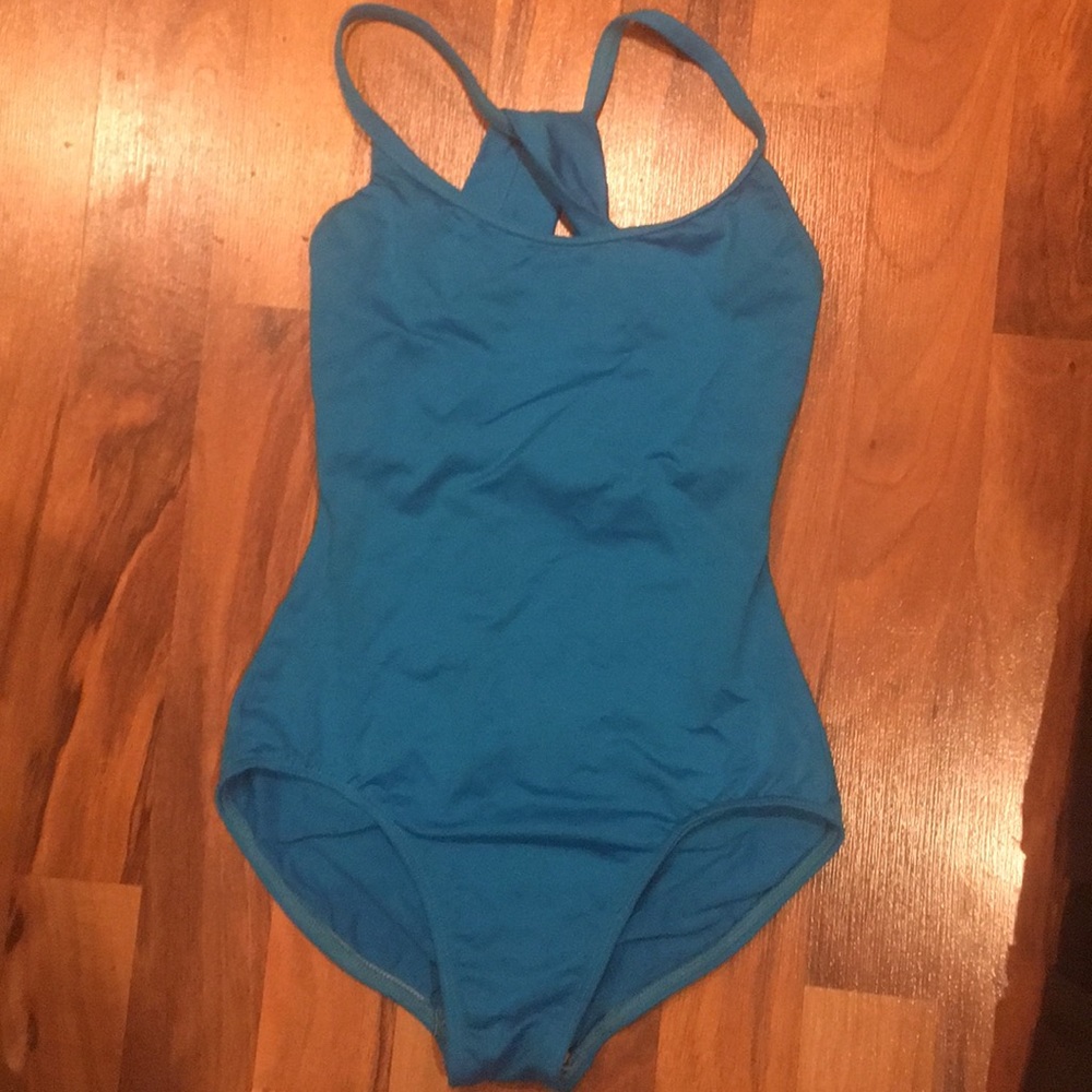Blue dance leotard